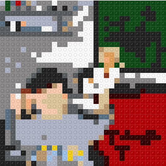 Custom "RAP" mozaika z klocków